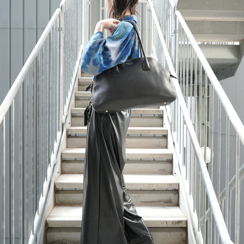 PRADA Soft grain Shoulder Bag black WS28072