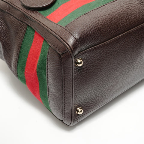 GUCCI Sherry line Handbag Brown WS28073