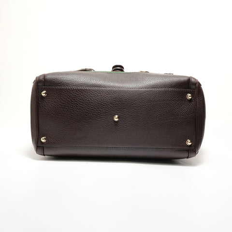 GUCCI Sherry line Handbag Brown WS28073