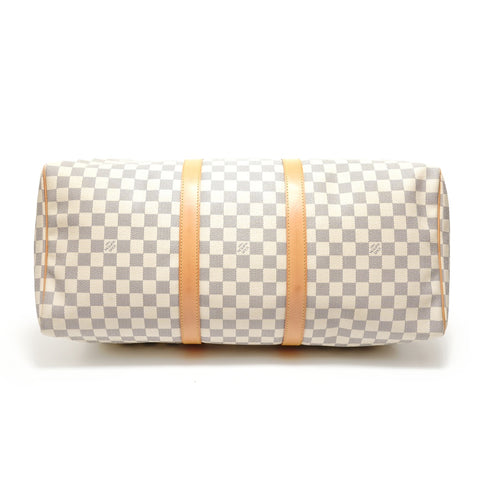 LOUIS VUITTON 2008 Damier Keepall 50 Boston bag white WS28075