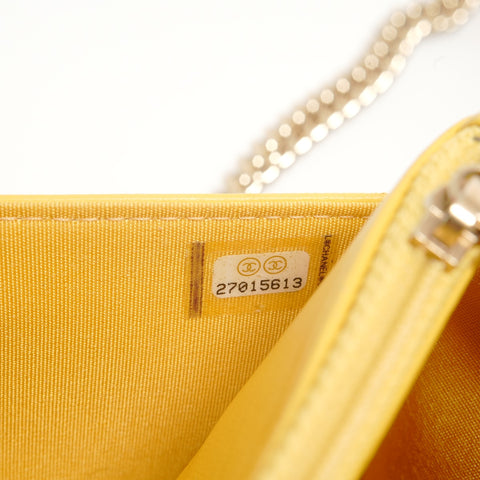 CHANEL Item No. 27: Boy Chanel Lambskin Chain Shoulder Bag yellow WS28076