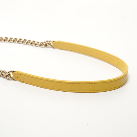 CHANEL Item No. 27: Boy Chanel Lambskin Chain Shoulder Bag yellow WS28076