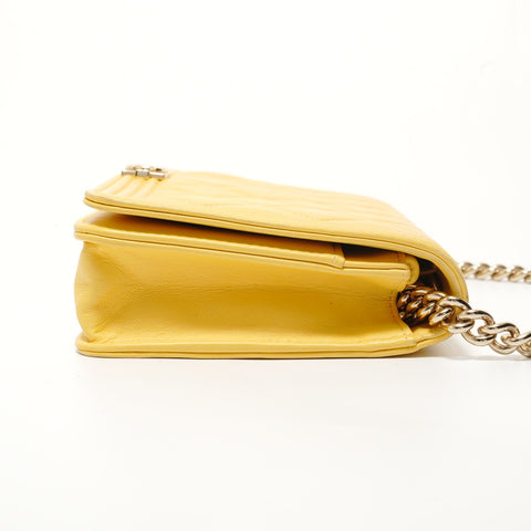 CHANEL Item No. 27: Boy Chanel Lambskin Chain Shoulder Bag yellow WS28076