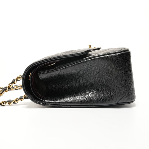 CHANEL Item No. 19, Matelass Double Flap, Size 30, Caviar Skin Shoulder Bag black WS28079
