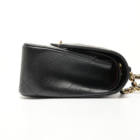 CHANEL Item No. 19, Matelass Double Flap, Size 30, Caviar Skin Shoulder Bag black WS28079