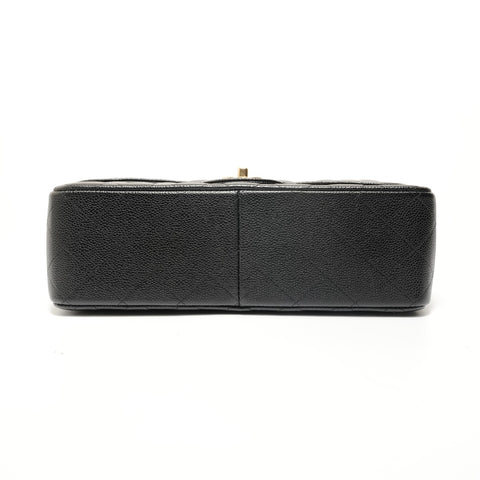 CHANEL Item No. 19, Matelass Double Flap, Size 30, Caviar Skin Shoulder Bag black WS28079