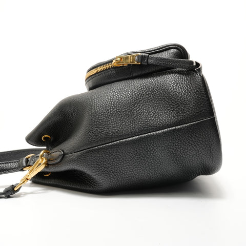 PRADA 2-Way Leather Drawstring Bag 1BE030 Backpack  Daypack black WS28083