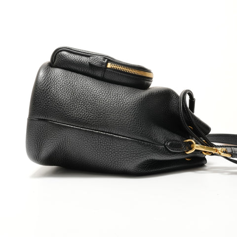 PRADA 2-Way Leather Drawstring Bag 1BE030 Backpack  Daypack black WS28083