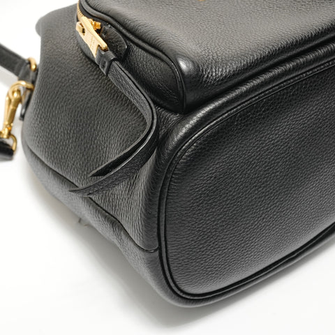 PRADA 2-Way Leather Drawstring Bag 1BE030 Backpack  Daypack black WS28083