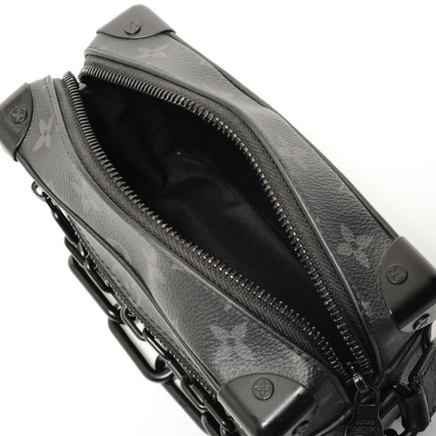 LOUIS VUITTON Monogram Eclipse Mini Soft Trunk Shoulder Bag black WS28084
