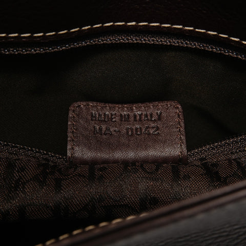 Christian Dior Leather Saddlebag MA-0042 Brown Shoulder Bag Brown WS28085