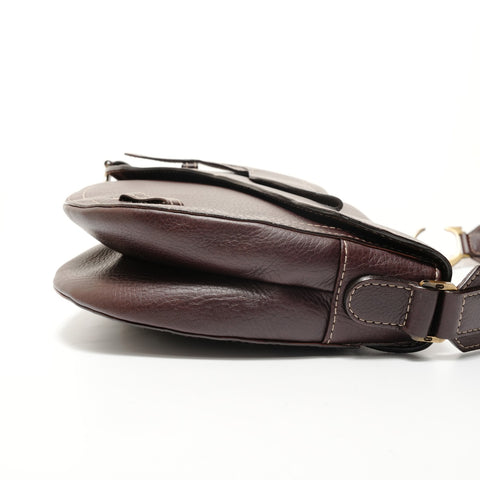 Christian Dior Leather Saddlebag MA-0042 Brown Shoulder Bag Brown WS28085