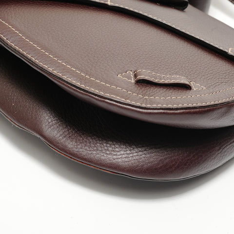 Christian Dior Leather Saddlebag MA-0042 Brown Shoulder Bag Brown WS28085