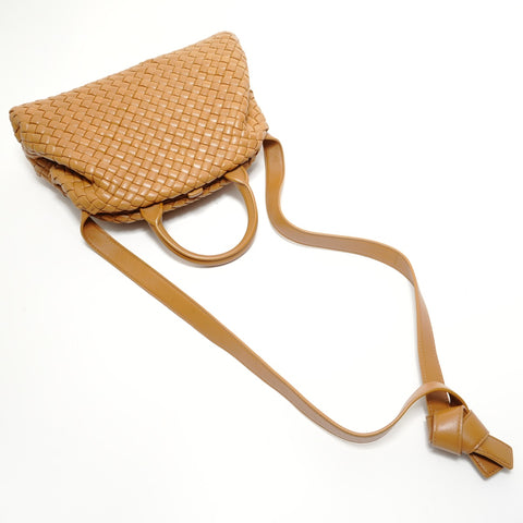 BOTTEGAVENETA INTRECCIATO 2WAY Leather Shoulder Bag Brown WS28089