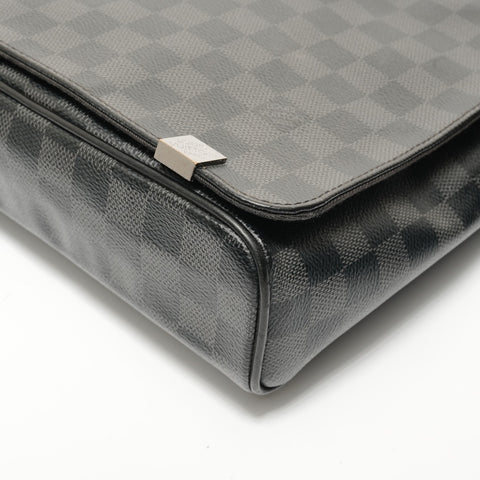 LOUIS VUITTON 2018 Damier Graphite District PM Shoulder Bag black WS28092