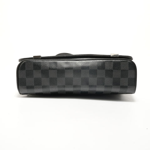LOUIS VUITTON 2018 Damier Graphite District PM Shoulder Bag black WS28092