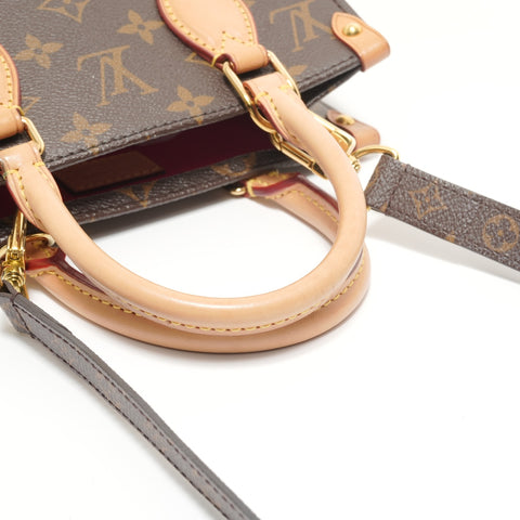 LOUIS VUITTON Monogram Sac Plat BB Handbag Brown WS28096