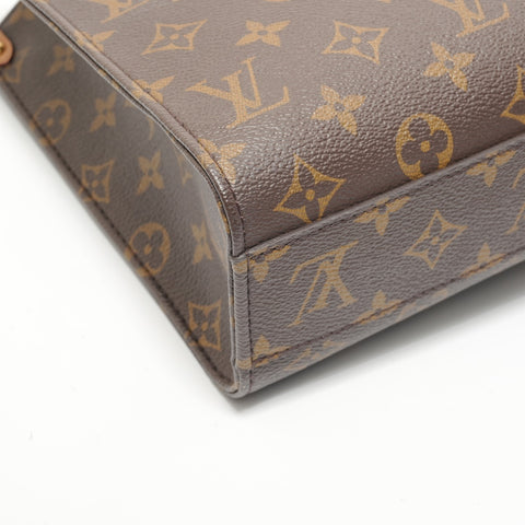 LOUIS VUITTON Monogram Sac Plat BB Handbag Brown WS28096