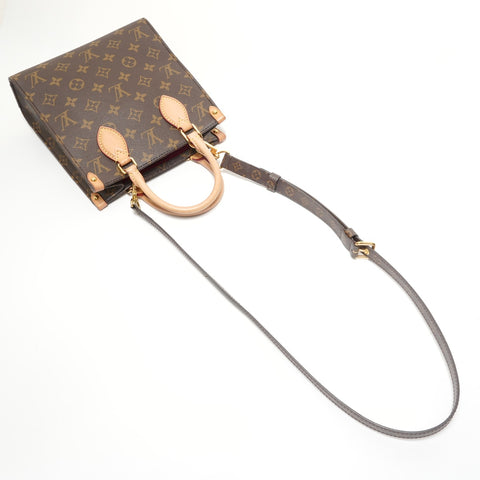 LOUIS VUITTON Monogram Sac Plat BB Handbag Brown WS28096