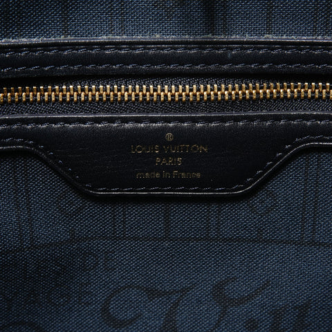 LOUIS VUITTON Monogram Idylle Neverfull MM (2012 model) Tote Bag Navy WS28098