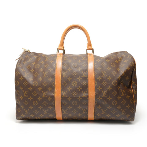 LOUIS VUITTON 1990 Monogram Keepall 50 Boston bag Brown WS28112