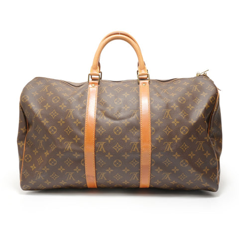 LOUIS VUITTON 1990 Monogram Keepall 50 Boston bag Brown WS28112