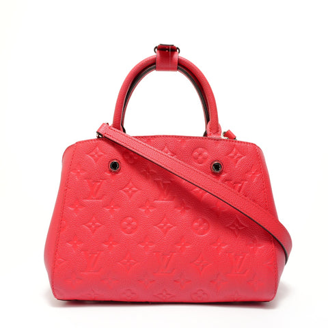 LOUIS VUITTON Montaigne BB Monogram, 2016 model. Handbag Red WS28116