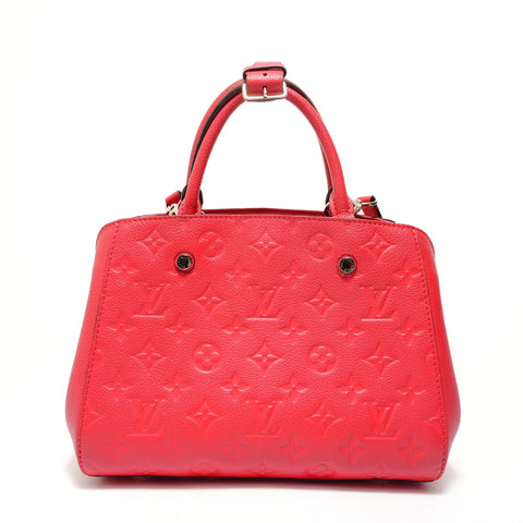 LOUIS VUITTON Montaigne BB Monogram, 2016 model. Handbag Red WS28116
