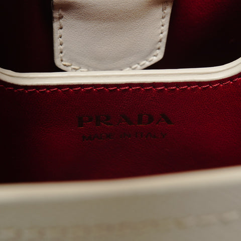 PRADA Panier 2WAY Saffiano Leather Handbag white WS28121