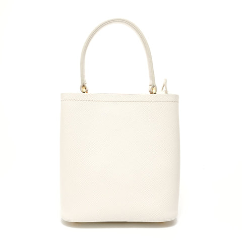 PRADA Panier 2WAY Saffiano Leather Handbag white WS28121