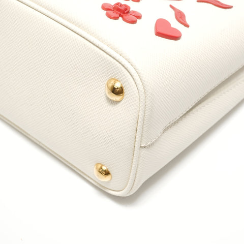 PRADA Panier 2WAY Saffiano Leather Handbag white WS28121