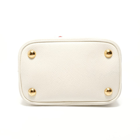 PRADA Panier 2WAY Saffiano Leather Handbag white WS28121
