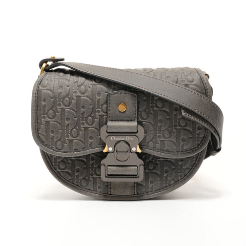 Christian Dior Gallop Oblique Leather Shoulder Bag gray WS28124