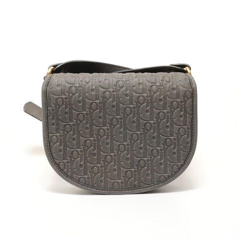 Christian Dior Gallop Oblique Leather Shoulder Bag gray WS28124
