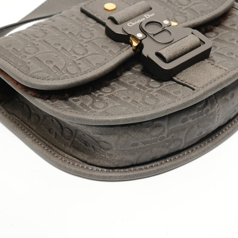 Christian Dior Gallop Oblique Leather Shoulder Bag gray WS28124