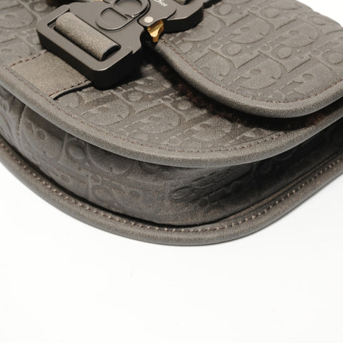 Christian Dior Gallop Oblique Leather Shoulder Bag gray WS28124