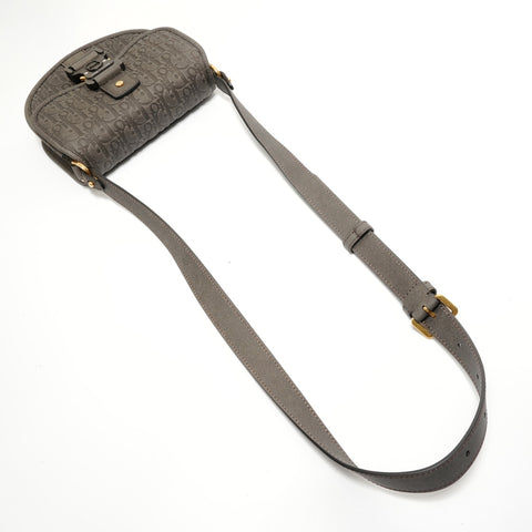 Christian Dior Gallop Oblique Leather Shoulder Bag gray WS28124