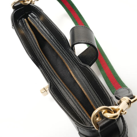 GUCCI Moonside Leather Shoulder Bag black WS28125