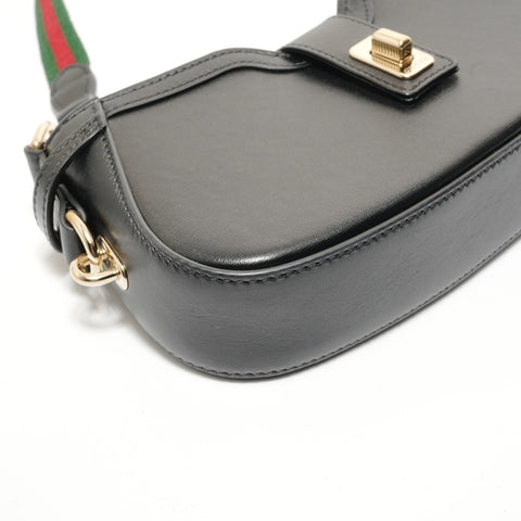 GUCCI Moonside Leather Shoulder Bag black WS28125