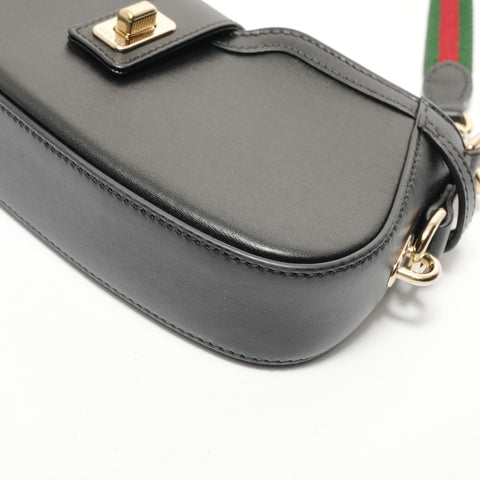 GUCCI Moonside Leather Shoulder Bag black WS28125
