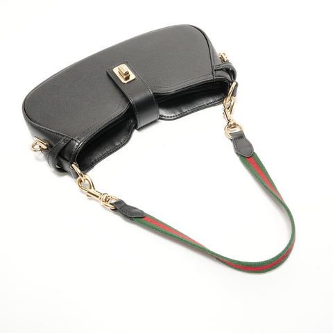 GUCCI Moonside Leather Shoulder Bag black WS28125