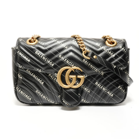 GUCCI Balenciaga The Hacker GG Marmont Chain Shoulder Bag black WS28126