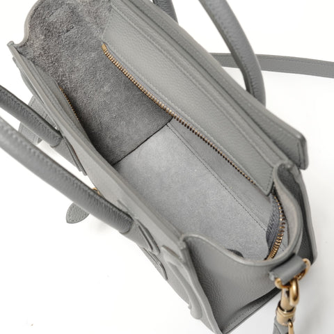 CELINE Luggage Nano Shopper 2WAY Handbag gray WS28127