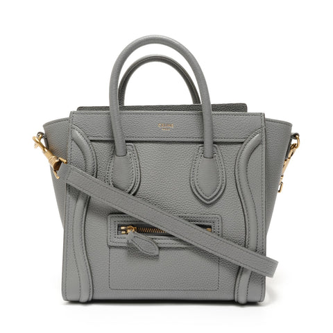 CELINE Luggage Nano Shopper 2WAY Handbag gray WS28127