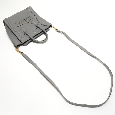 CELINE Luggage Nano Shopper 2WAY Handbag gray WS28127