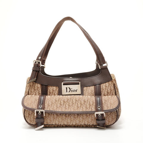 Christian Dior Trotter Canvas Street Chic Shoulder Bag Brown WS28128