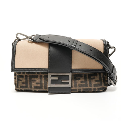 FENDI Mamma Bucket 2-Way Canvas Waist Bag Shoulder Bag beige WS28129
