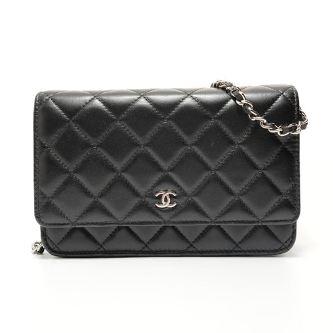 CHANEL Item No. 31: Matelass Lambskin Chain Wallet Shoulder Bag black WS28130