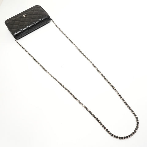 CHANEL Item No. 31: Matelass Lambskin Chain Wallet Shoulder Bag black WS28130