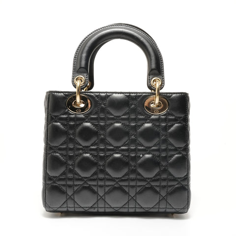 Christian Dior Lady Dior 2-Way Leather Handbag black WS28133